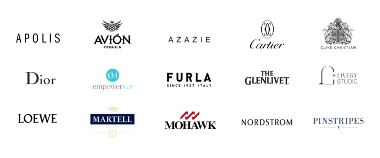 Select clients of Robi Ann Ink, such as: Apolis, Avion, Cartier, and Nordstrom.